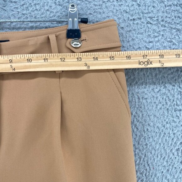 Talbots Pants Womens 4 Brown Stretch Pleated Tapered Leg Pockets Office Career - Picture 7 of 11